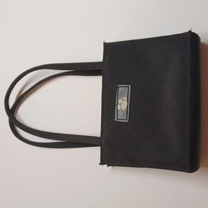 Build a bear workshop mini black purse with 10" strap  white bear paw